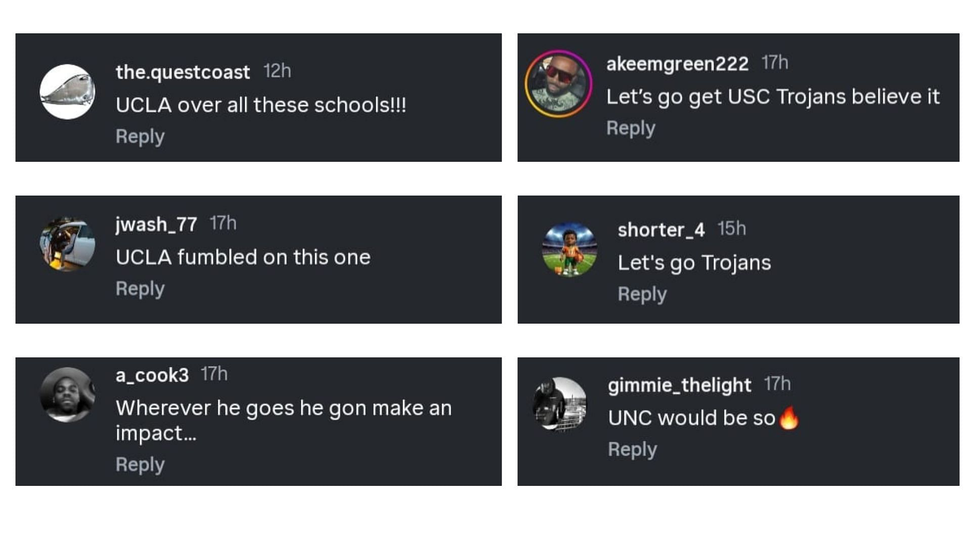 Comments on the post about Tajh Ariza's visits to colleges
